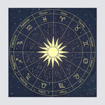 Tarot Tapestry Wheel of the Zodiac Astrology Chart Wall Hanging