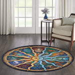 Signs Of The Zodiac, The Sun Tarot Card Round Rug, The Moon rug