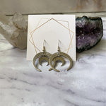Silver Colour Double Crescent Moon Earrings Textured Raw Brass Celestial Boho Hippie Jewelry Punk Women Gift Fashion 2021 New