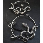 Silver Colour Goth Snake Hoop Earrings Classical Wiccan Creative Gothic Jewelry Punk Jewelry Rock Statement Fashion Women Gift