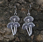 Silver Mushroom Earrings Agaric Mushroom Plant Jewelry