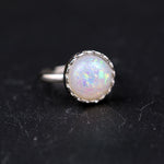Silver Opal Ring Adjustable Minimalist Ring Summer Beech Boheamia Ring Jewelry For Women