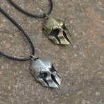 Silver Spartan Warrior Helmet Necklace Mask Necklace Gothic Jewelry