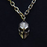 Silver Spartan Warrior Helmet Necklace Mask Necklace Gothic Jewelry