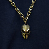 Silver Spartan Warrior Helmet Necklace Mask Necklace Gothic Jewelry