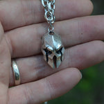 Silver Spartan Warrior Helmet Necklace Mask Necklace Gothic Jewelry