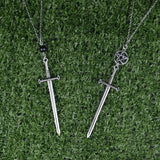 Silver Sword Dagger Choker Necklace Goth Tarot Black Metal Witchy Jewelry