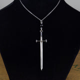 Silver Sword Dagger Choker Necklace Goth Tarot Black Metal Witchy Jewelry