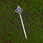 Silver Witch Hairstick Crescent Moon Goddess Sword Hairpin Wiccan Gothic Jewelry For Women Pagan Wicthcraft