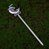 Silver Witch Hairstick Crescent Moon Goddess Sword Hairpin Wiccan Gothic Jewelry For Women Pagan Wicthcraft