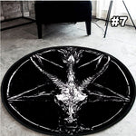 Skull Printed Soft Fabric Round Floor Mat Carpet Room Area Bedroom Rug