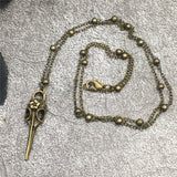 Skull Raven Pendant Necklace, Black Crow, Gothic Necklace, Victorian Witch Necklace, Monarchy Pendant necklace