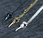 Skull Raven Pendant Necklace, Black Crow, Gothic Necklace, Victorian Witch Necklace, Monarchy Pendant necklace
