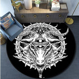 Skull Satanic Goat Inverted Pentagram Wing Demon Version Area Rug-Satanic Goat Decor Satanic Goat-Satanic Rugs Satan Carpet