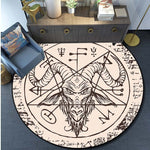 Skull Satanic Goat Inverted Pentagram Wing Demon Version Area Rug-Satanic Goat Decor Satanic Goat-Satanic Rugs Satan Carpet