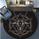 Skull Satanic Goat Inverted Pentagram Wing Demon Version Area Rug-Satanic Goat Decor Satanic Goat-Satanic Rugs Satan Carpet