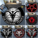 Skull Satanic Goat Inverted Pentagram Wing Demon Version Area Rug-Satanic Goat Decor Satanic Goat-Satanic Rugs Satan Carpet