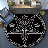 Skull Satanic Goat Inverted Pentagram Wing Demon Version Area Rug-Satanic Goat Decor Satanic Goat-Satanic Rugs Satan Carpet