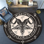 Skull Satanic Goat Inverted Pentagram Wing Demon Version Area Rug-Satanic Goat Decor Satanic Goat-Satanic Rugs Satan Carpet