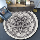 Skull Satanic Goat Inverted Pentagram Wing Demon Version Area Rug-Satanic Goat Decor Satanic Goat-Satanic Rugs Satan Carpet