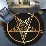 Skull Satanic Goat Inverted Pentagram Wing Demon Version Area Rug-Satanic Goat Decor Satanic Goat-Satanic Rugs Satan Carpet