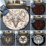 Skull Satanic Goat Inverted Pentagram Wing Demon Version Area Rug-Satanic Goat Decor Satanic Goat-Satanic Rugs Satan Carpet