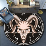 Skull Satanic Goat Inverted Pentagram Wing Demon Version Area Rug-Satanic Goat Decor Satanic Goat-Satanic Rugs Satan Carpet