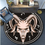 Skull Satanic Goat Inverted Pentagram Wing Demon Version Area Rug-Satanic Goat Decor Satanic Goat-Satanic Rugs Satan Carpet