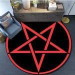 Skull Satanic Goat Inverted Pentagram Wing Demon Version Area Rug-Satanic Goat Decor Satanic Goat-Satanic Rugs Satan Carpet