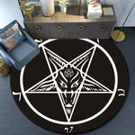 Skull Satanic Goat Inverted Pentagram Wing Demon Version Area Rug-Satanic Goat Decor Satanic Goat-Satanic Rugs Satan Carpet