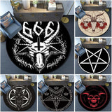 Skull Satanic Goat Inverted Pentagram Wing Demon Version Area Rug-Satanic Goat Decor Satanic Goat-Satanic Rugs Satan Carpet