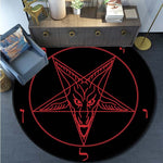 Skull Satanic Goat Inverted Pentagram Wing Demon Version Area Rug-Satanic Goat Decor Satanic Goat-Satanic Rugs Satan Carpet