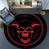 Skull Satanic Goat Inverted Pentagram Wing Demon Version Area Rug-Satanic Goat Decor Satanic Goat-Satanic Rugs Satan Carpet