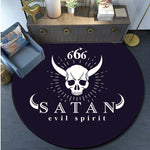 Skull Satanic Goat Inverted Pentagram Wing Demon Version Area Rug-Satanic Goat Decor Satanic Goat-Satanic Rugs Satan Carpet