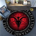 Skull Satanic Goat Inverted Pentagram Wing Demon Version Area Rug-Satanic Goat Decor Satanic Goat-Satanic Rugs Satan Carpet