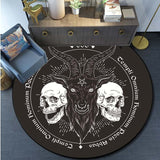 Skull Satanic Goat Inverted Pentagram Wing Demon Version Area Rug-Satanic Goat Decor Satanic Goat-Satanic Rugs Satan Carpet