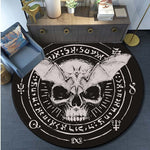 Skull Satanic Goat Inverted Pentagram Wing Demon Version Area Rug-Satanic Goat Decor Satanic Goat-Satanic Rugs Satan Carpet