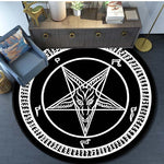 Skull Satanic Goat Inverted Pentagram Wing Demon Version Area Rug-Satanic Goat Decor Satanic Goat-Satanic Rugs Satan Carpet