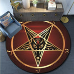 Skull Satanic Goat Inverted Pentagram Wing Demon Version Area Rug-Satanic Goat Decor Satanic Goat-Satanic Rugs Satan Carpet