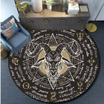 Skull Satanic Goat Inverted Pentagram Wing Demon Version Area Rug-Satanic Goat Decor Satanic Goat-Satanic Rugs Satan Carpet