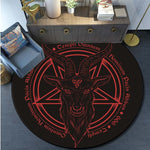 Skull Satanic Goat Inverted Pentagram Wing Demon Version Area Rug-Satanic Goat Decor Satanic Goat-Satanic Rugs Satan Carpet