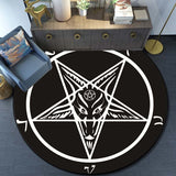 Skull Satanic Goat Inverted Pentagram Wing Demon Version Area Rug-Satanic Goat Decor Satanic Goat-Satanic Rugs Satan Carpet