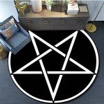 Skull Satanic Goat Inverted Pentagram Wing Demon Version Area Rug-Satanic Goat Decor Satanic Goat-Satanic Rugs Satan Carpet