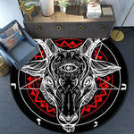 Skull Satanic Goat Inverted Pentagram Wing Demon Version Area Rug-Satanic Goat Decor Satanic Goat-Satanic Rugs Satan Carpet