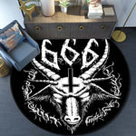 Skull Satanic Goat Inverted Pentagram Wing Demon Version Area Rug-Satanic Goat Decor Satanic Goat-Satanic Rugs Satan Carpet