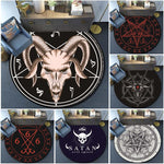 Skull Satanic Goat Inverted Pentagram Wing Demon Version Area Rug-Satanic Goat Decor Satanic Goat-Satanic Rugs Satan Carpet