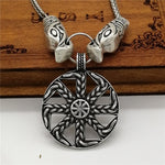 New Magicun Viking~Slavic Kolovrat Pendant Amulet Men's silver necklace vintage pagan jewelry 1pc