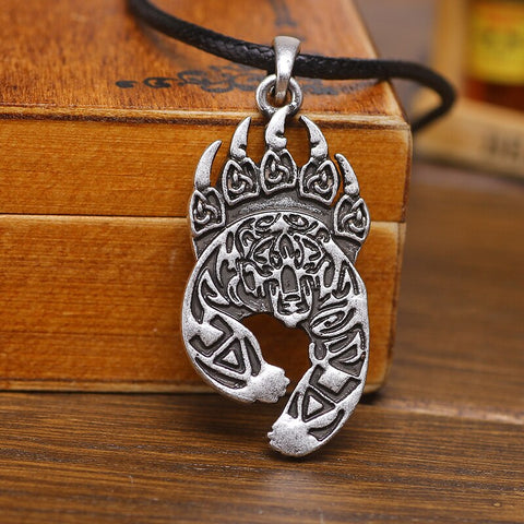 New Magicun Viking~Slavic Vele Bear Paw Pendant Necklace Men Women Jewelry Necklace Vintage