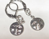 Smiling Full Moon Earrings Pierced Ears,Celestial Earrings for Women Nickel-free,witch Gift