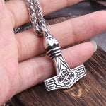 Speical Price Stainless Steel Viking Raven Necklace Men Pendants thor's hammer Necklaces Scandinavian Norse Jewelry Gift